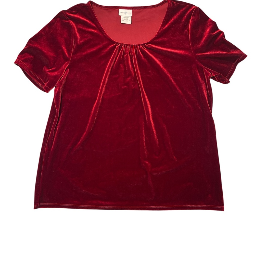 Jaclyn Smith Rich Red Velvet Blouse
